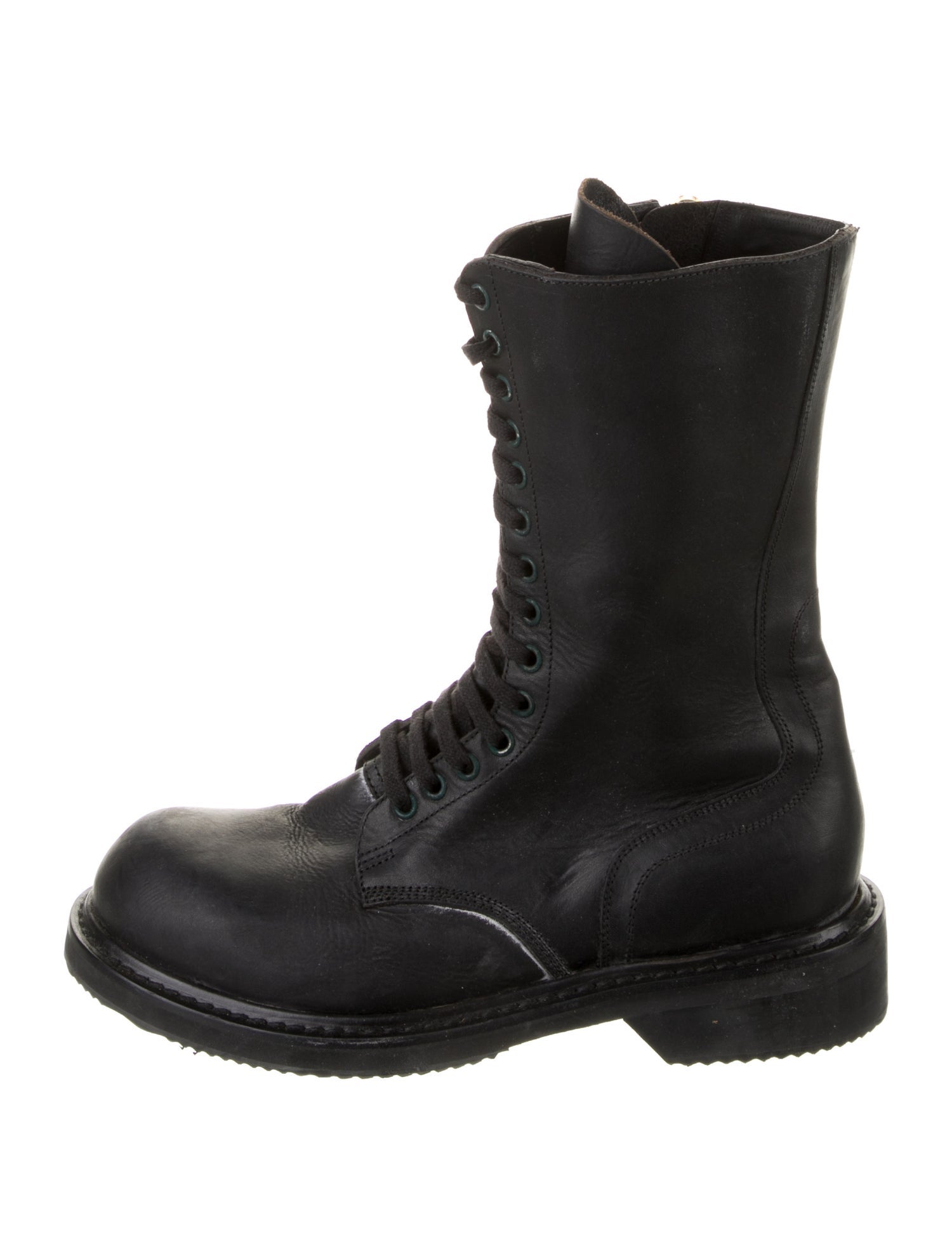 Rick Owens Leather Combat Boots