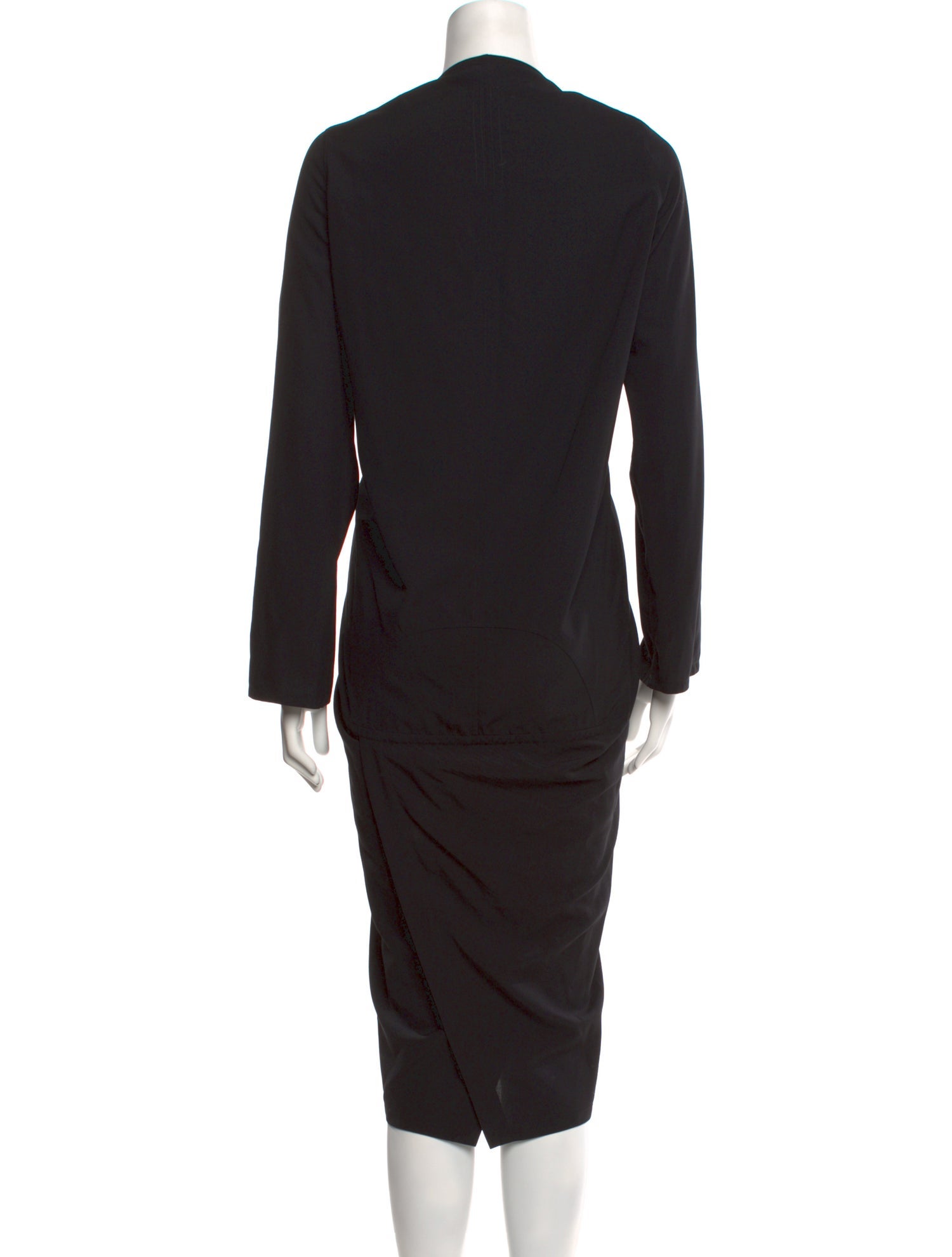 ワンピース Rick Owens Sheath dress with long sleeves Black RICK OWENS Black V-Back Maria Long Sleeve Zip Back Sheath