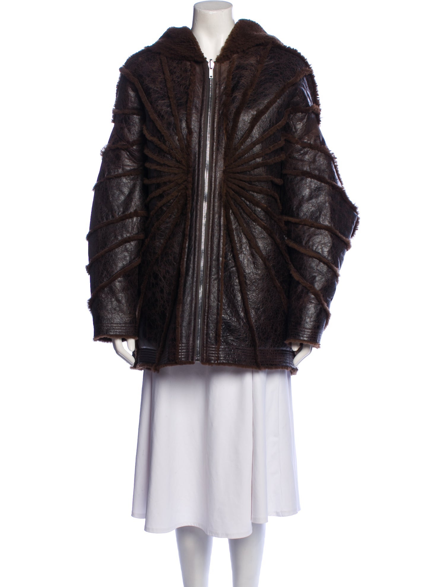 Rick Owens 2023 'Luxor' Jumbo Wed Fur Coat