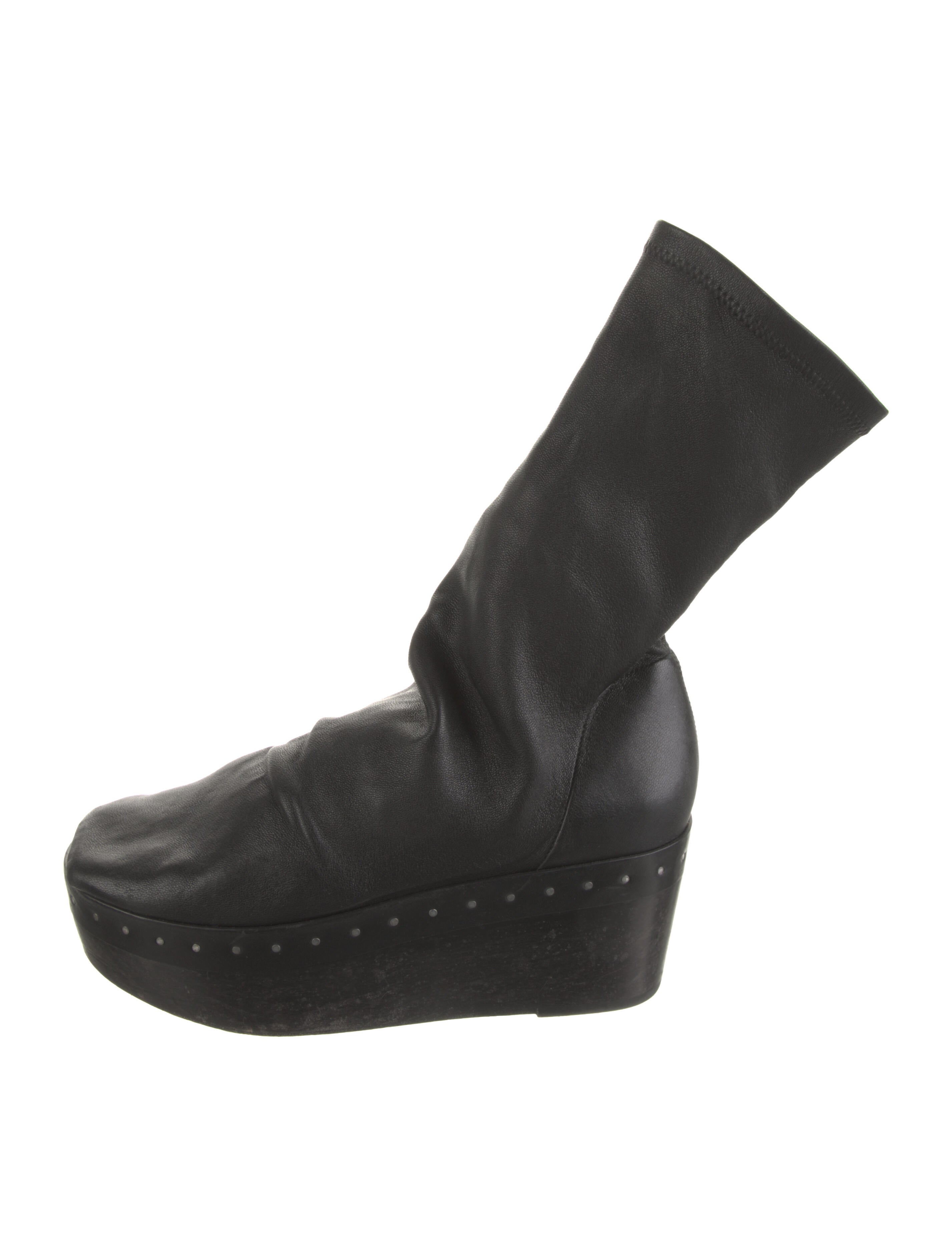 Rick Owens Leather Studded Accents Sock Boots