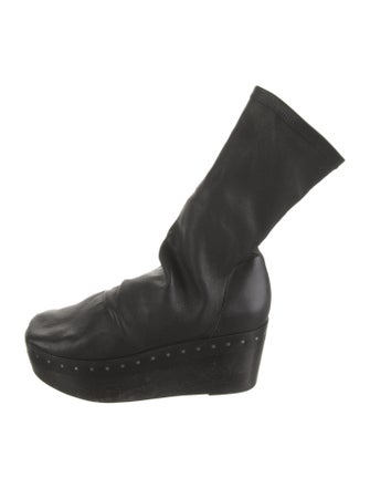 Rick Owens Leather Studded Accents Sock Boots