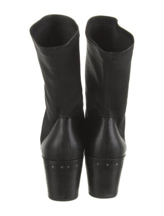 Rick Owens Leather Studded Accents Sock Boots