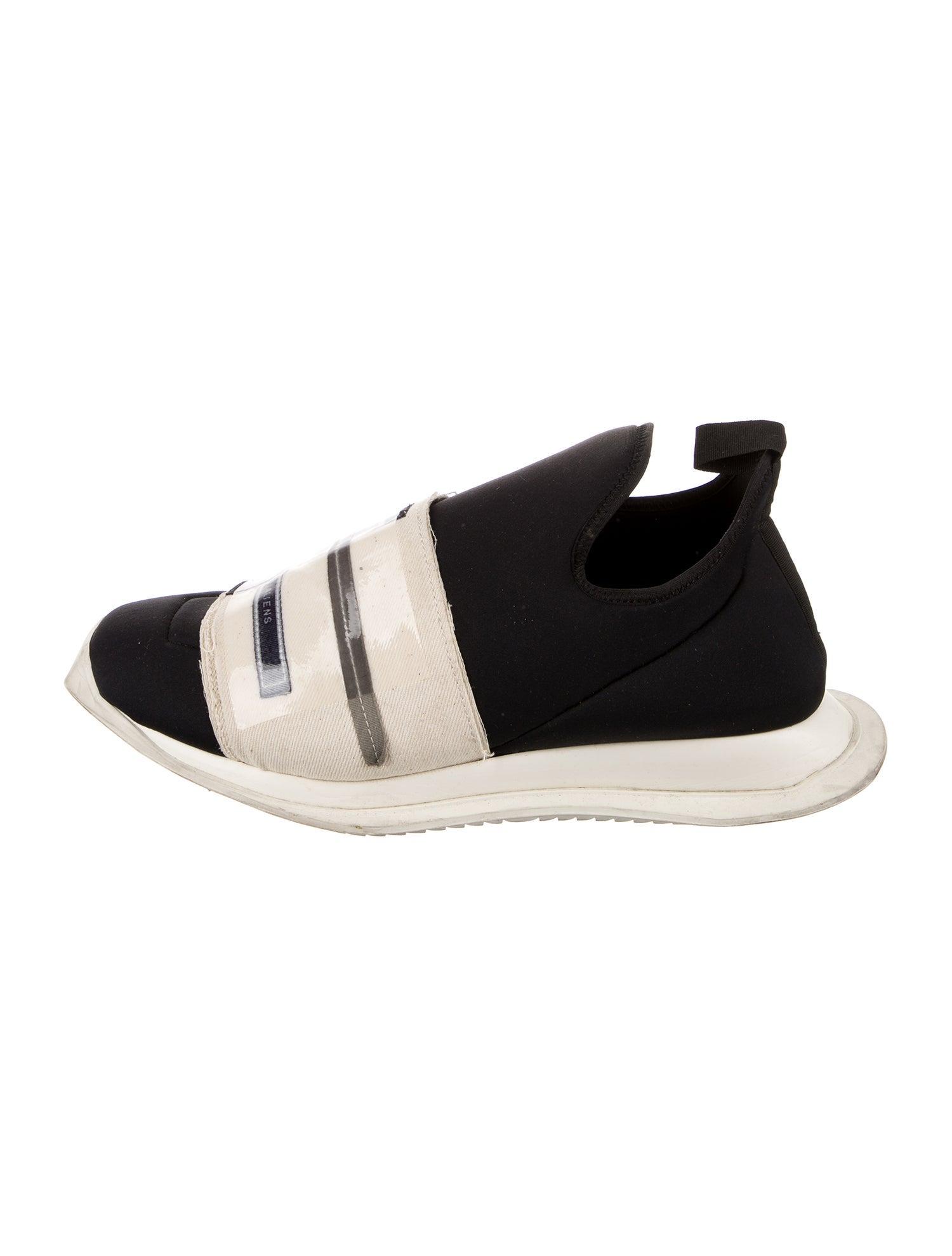 Rick Owens Neoprene Colorblock Pattern Sneakers