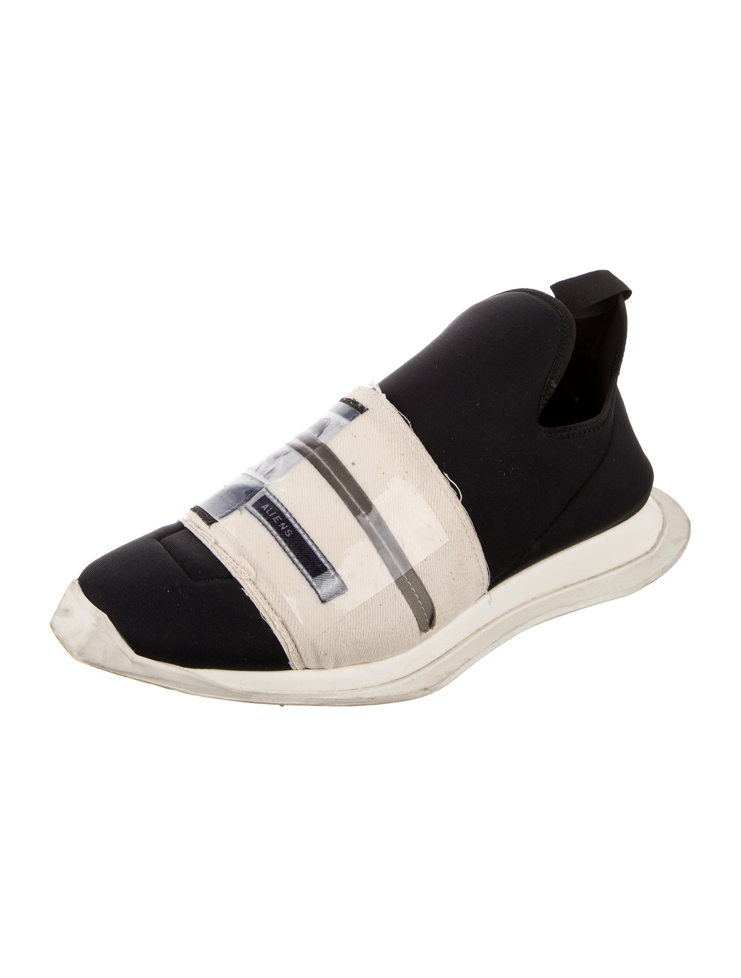 Rick Owens Neoprene Colorblock Pattern Sneakers