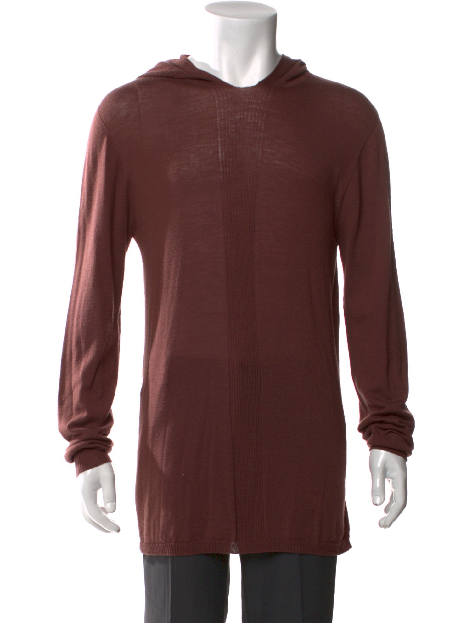 Rick Owens Virgin Wool Crew Neck Hoodie