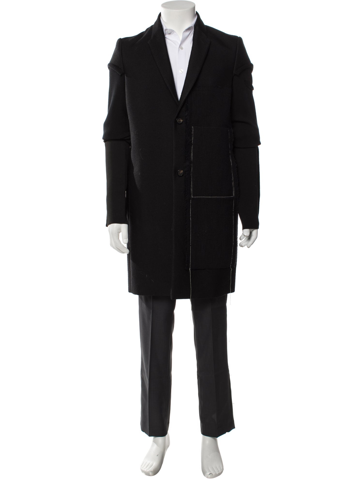 Rick Owens 2017 'Glitter' Weakling Peacoat Overcoat