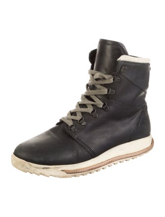 Rick Owens Leather Lace-Up Boots