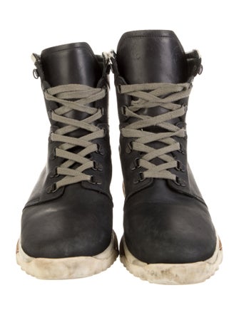 Rick Owens Leather Lace-Up Boots