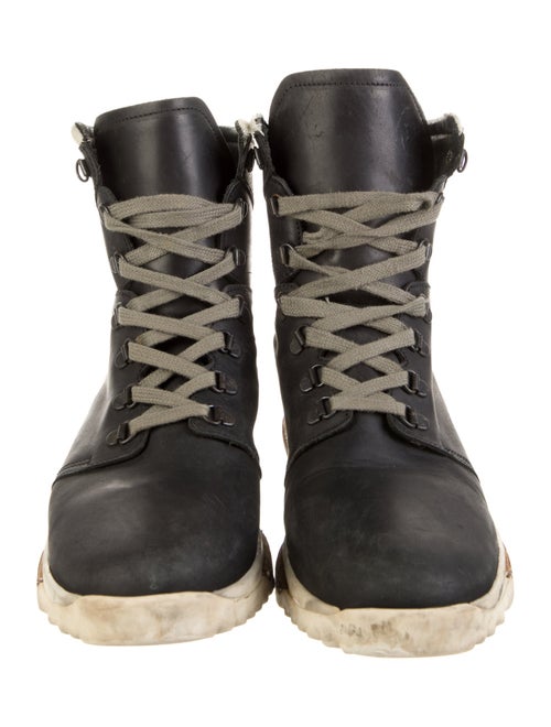 Rick Owens Leather Lace-Up Boots