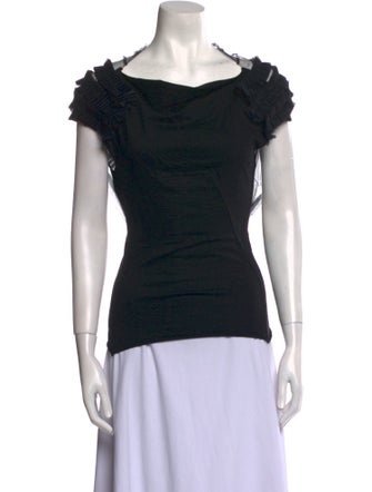 Rick Owens Square Neckline Short Sleeve Top