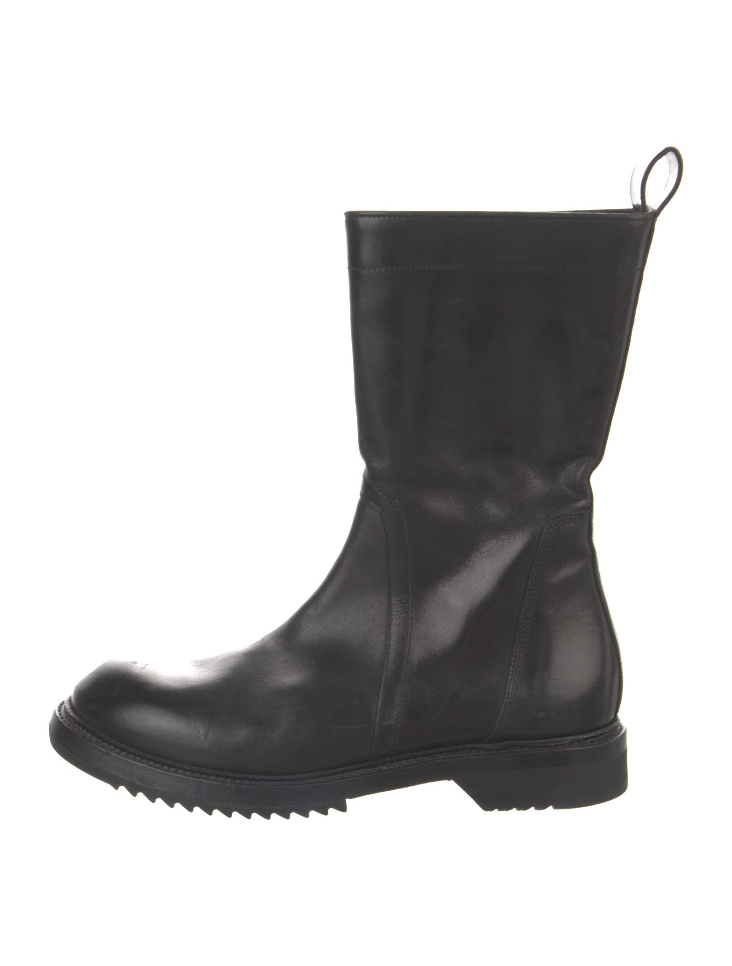 Rick Owens Leather Moto Boots