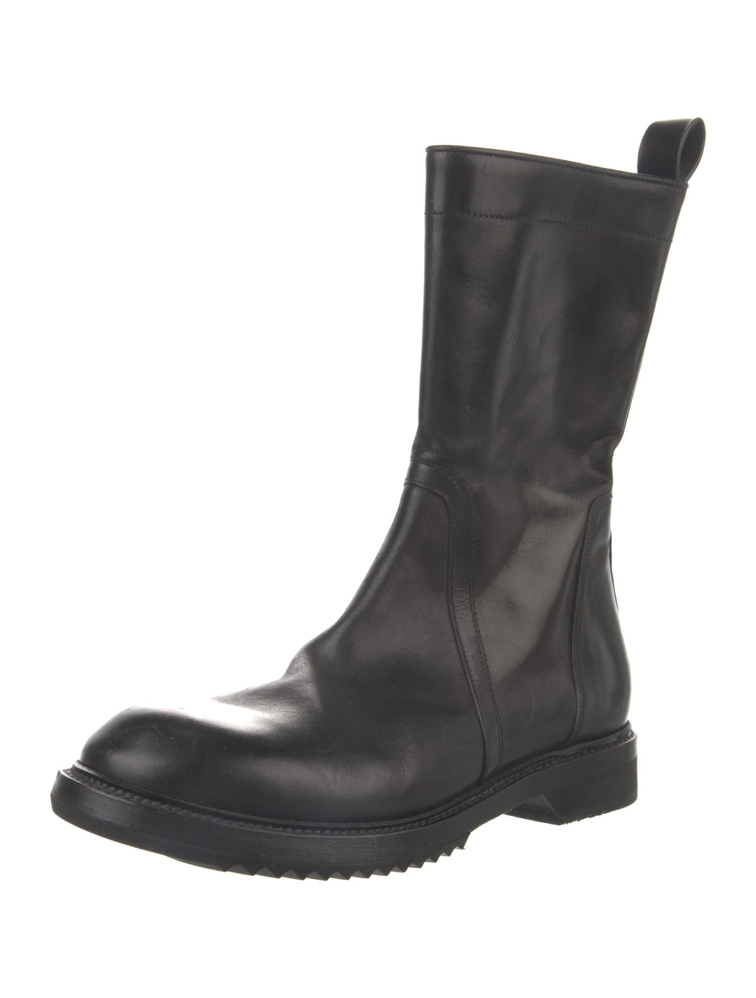 Rick Owens Leather Moto Boots