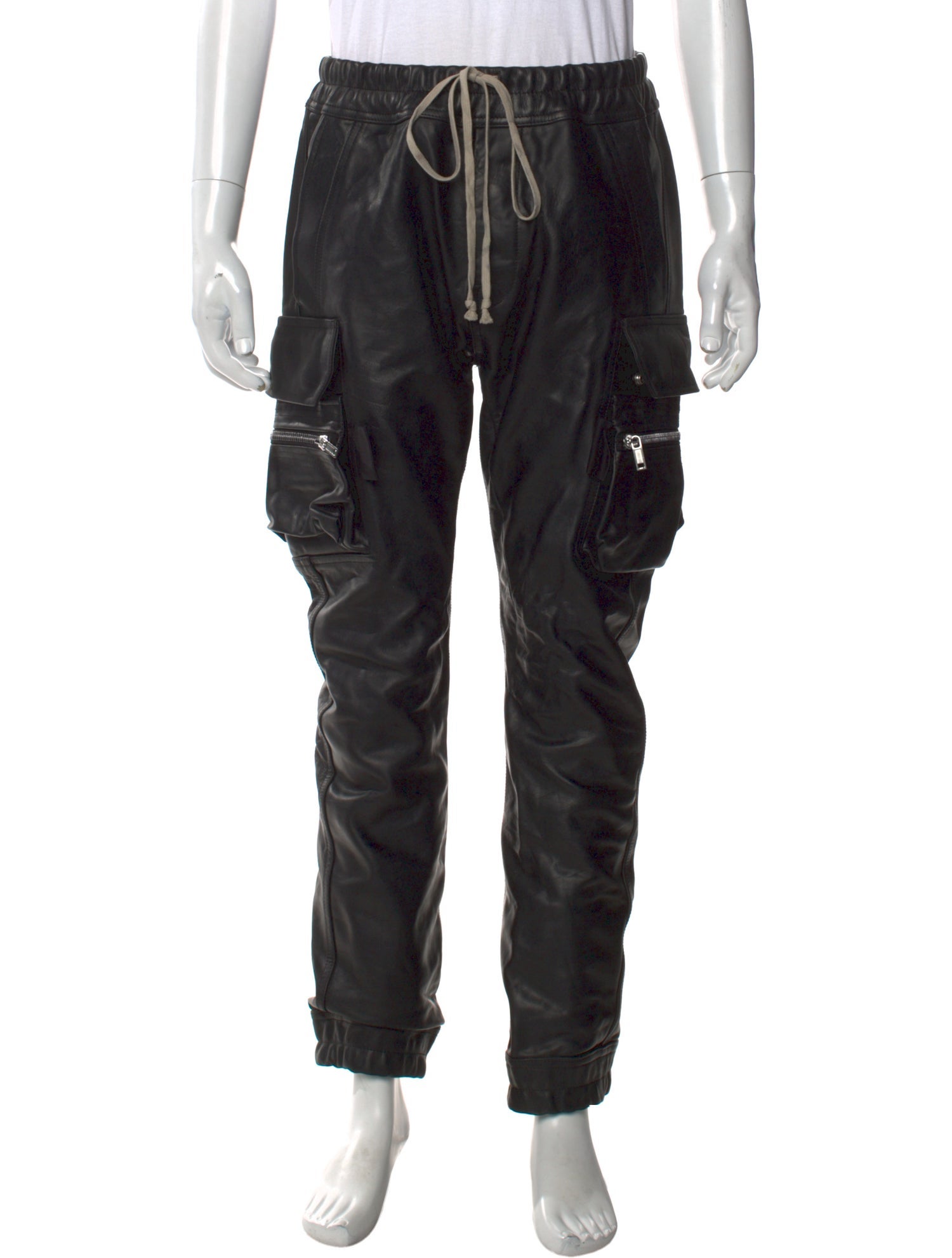 Rick Owens Calf Leather Cargo Pants