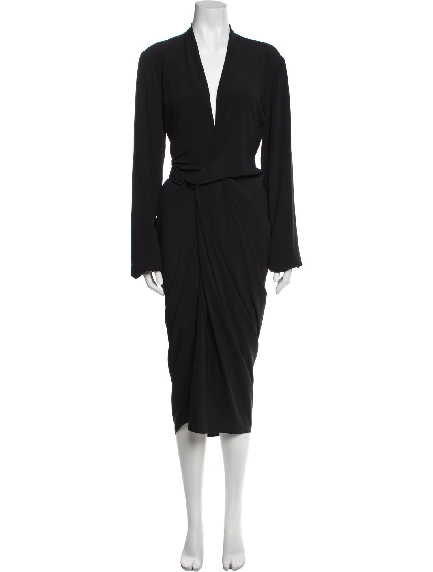 Rick Owens V-Neck Midi Length Dress