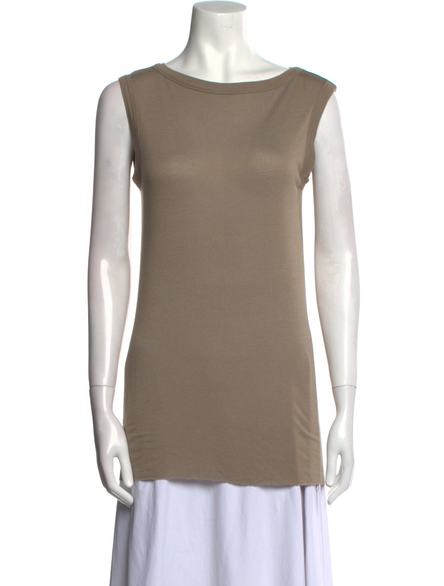 Rick Owens Bateau Neckline Sleeveless Top