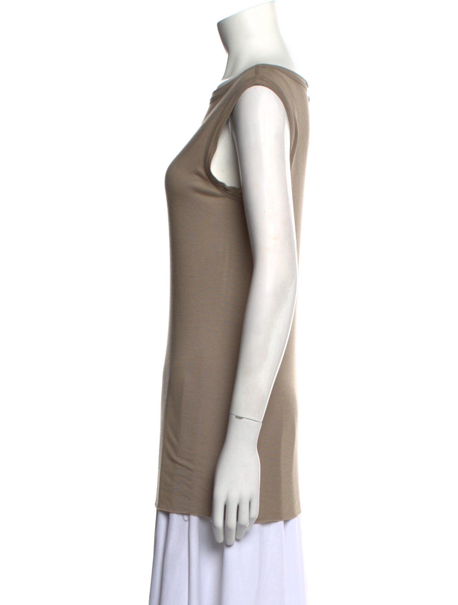 Rick Owens Bateau Neckline Sleeveless Top