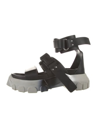 Rick Owens Leather Colorblock Pattern Sandals