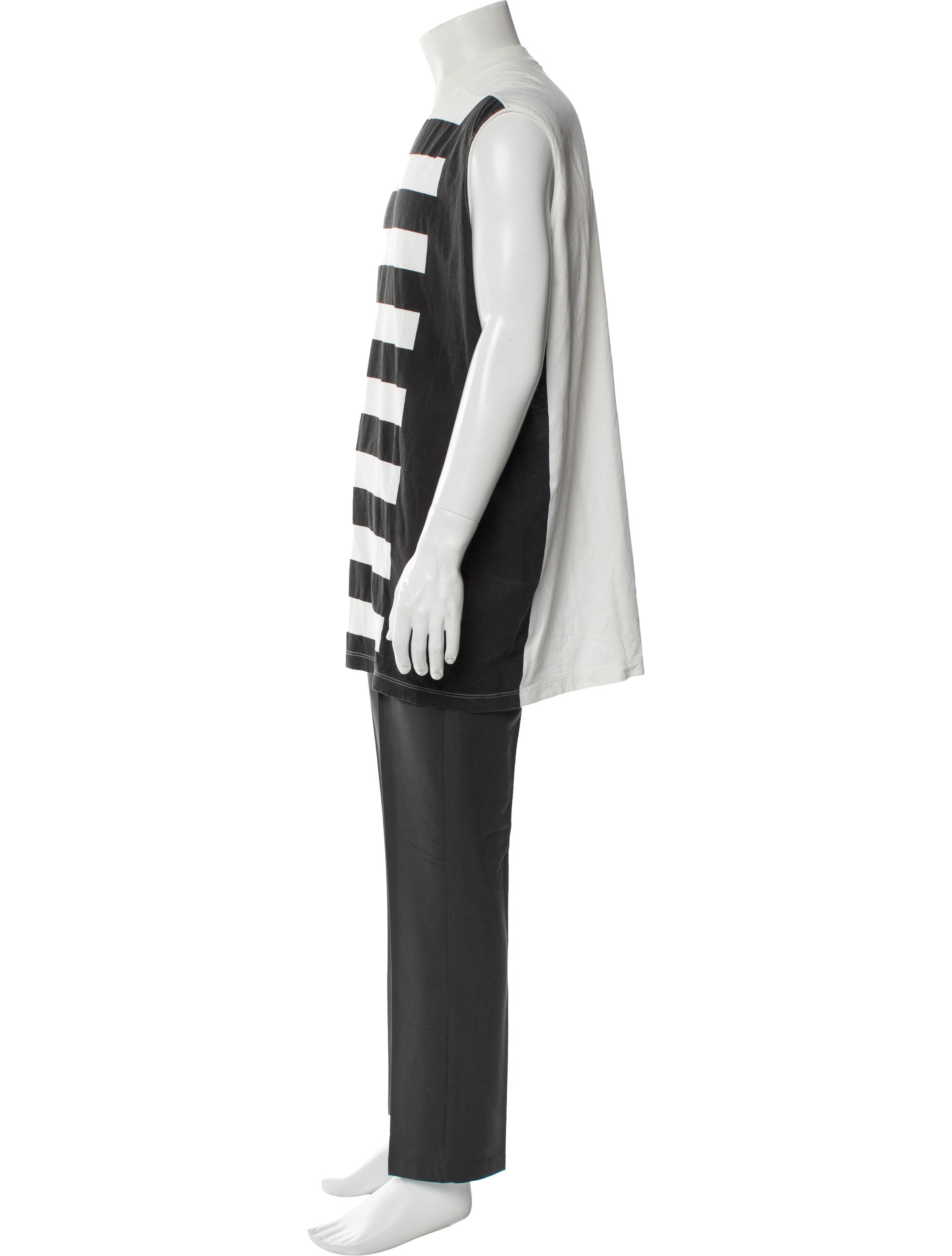 Rick Owens Striped Scoop Neck T-Shirt
