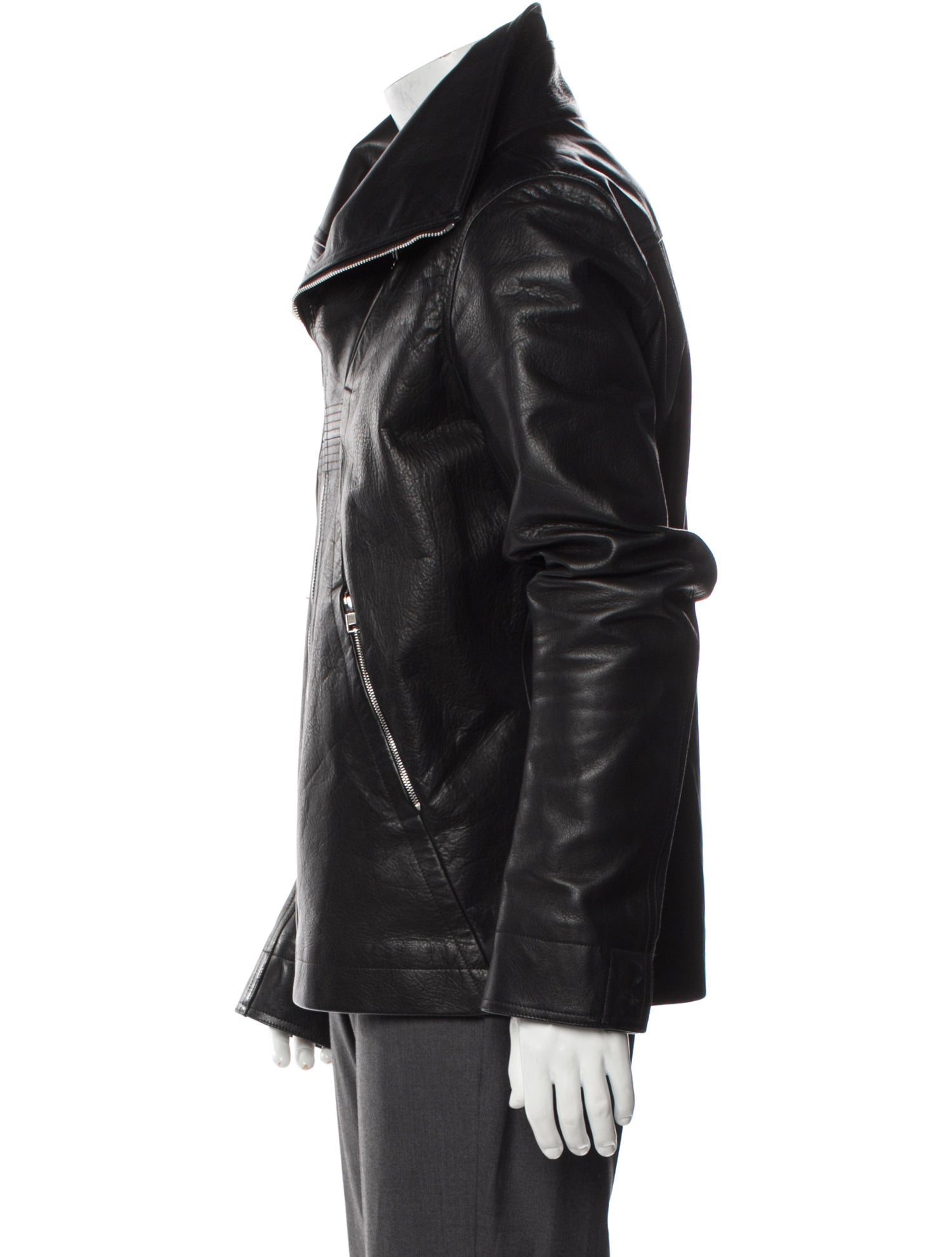 Rick Owens Calf Leather Moto Jacket