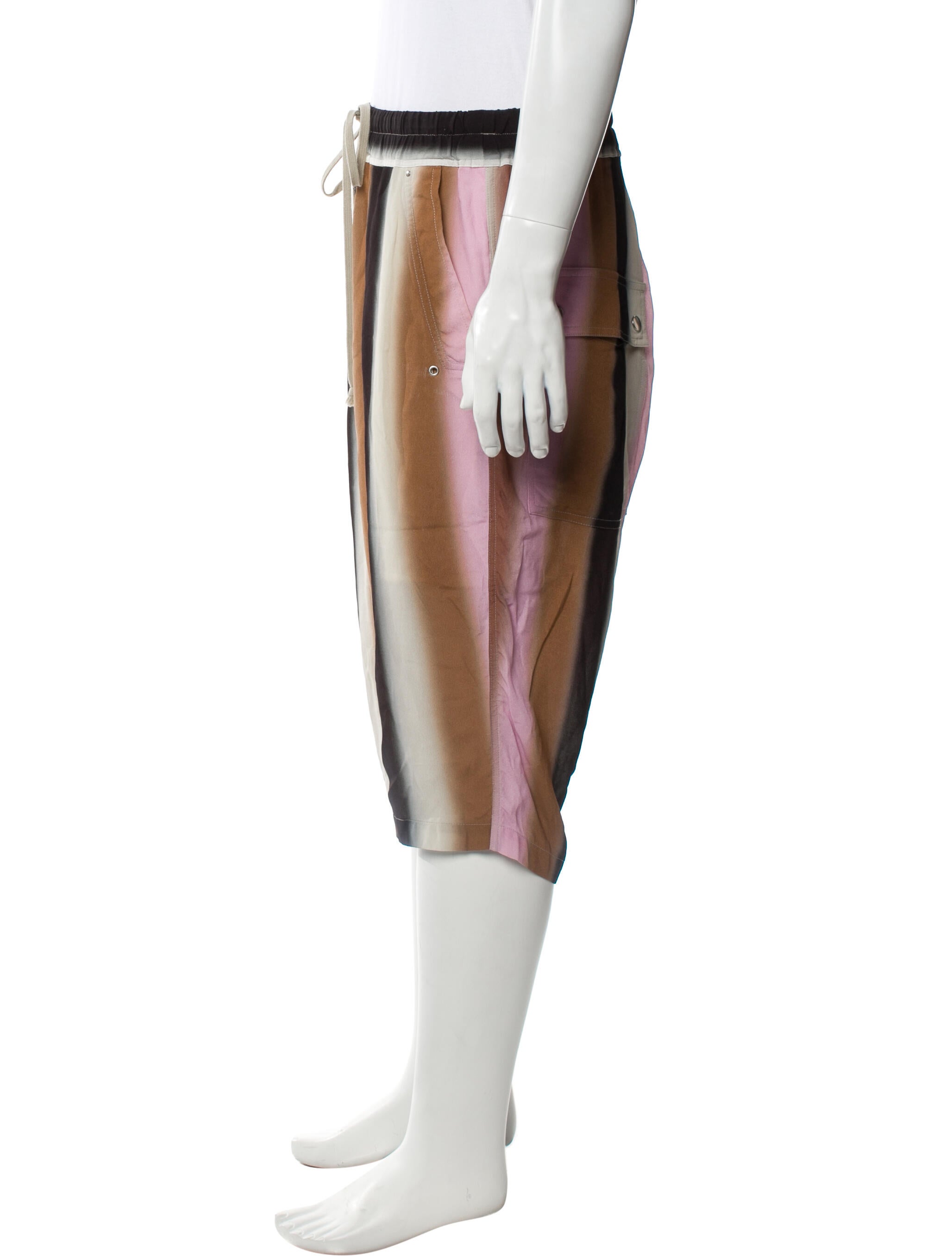 Rick Owens Striped Jogger Shorts