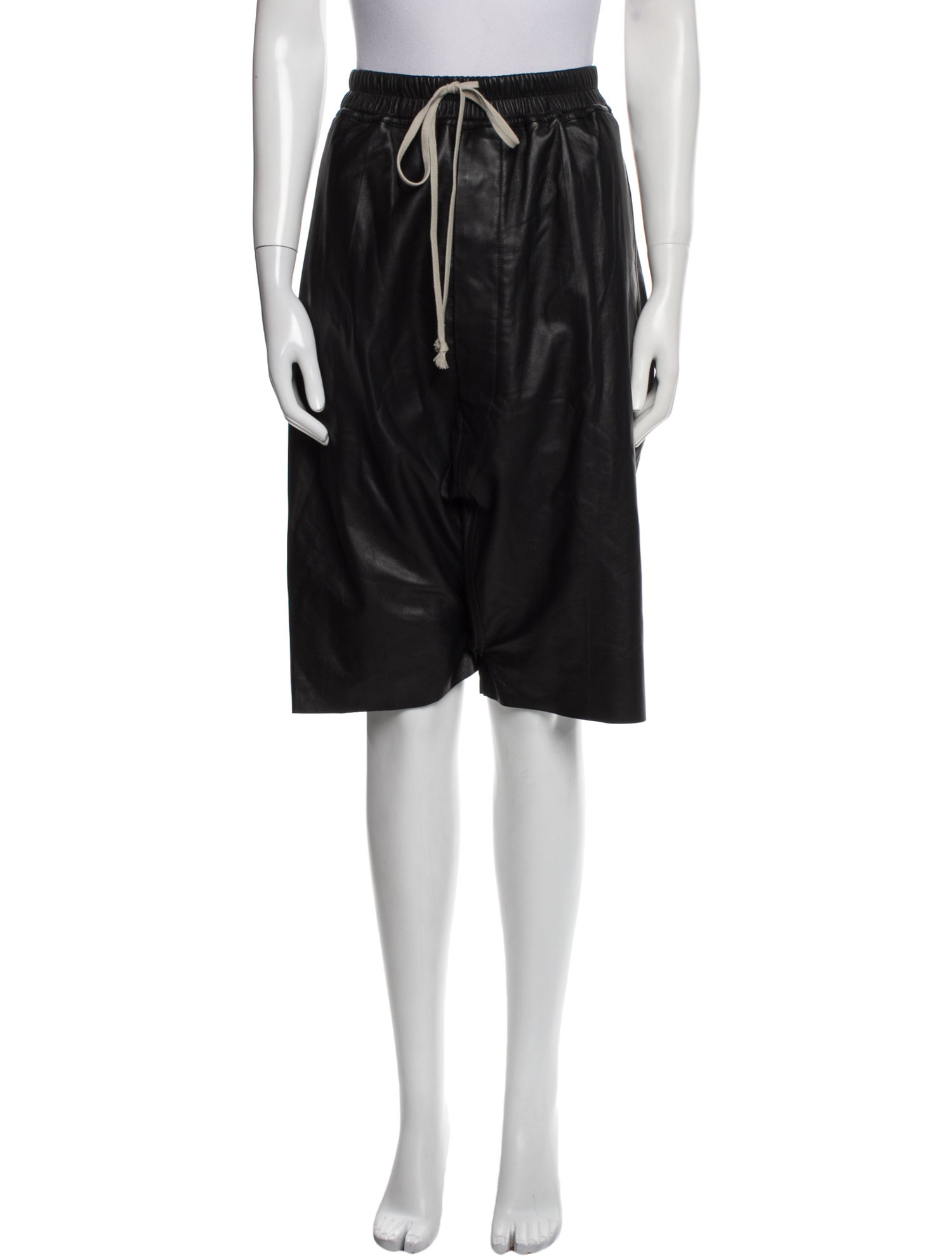Rick Owens Leather Knee-Length Shorts w/ Tags
