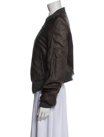 Rick Owens Leather Bomber Jacket