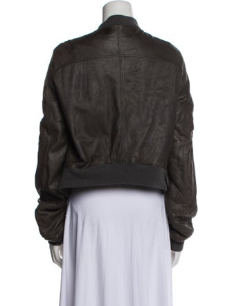 Rick Owens Leather Bomber Jacket