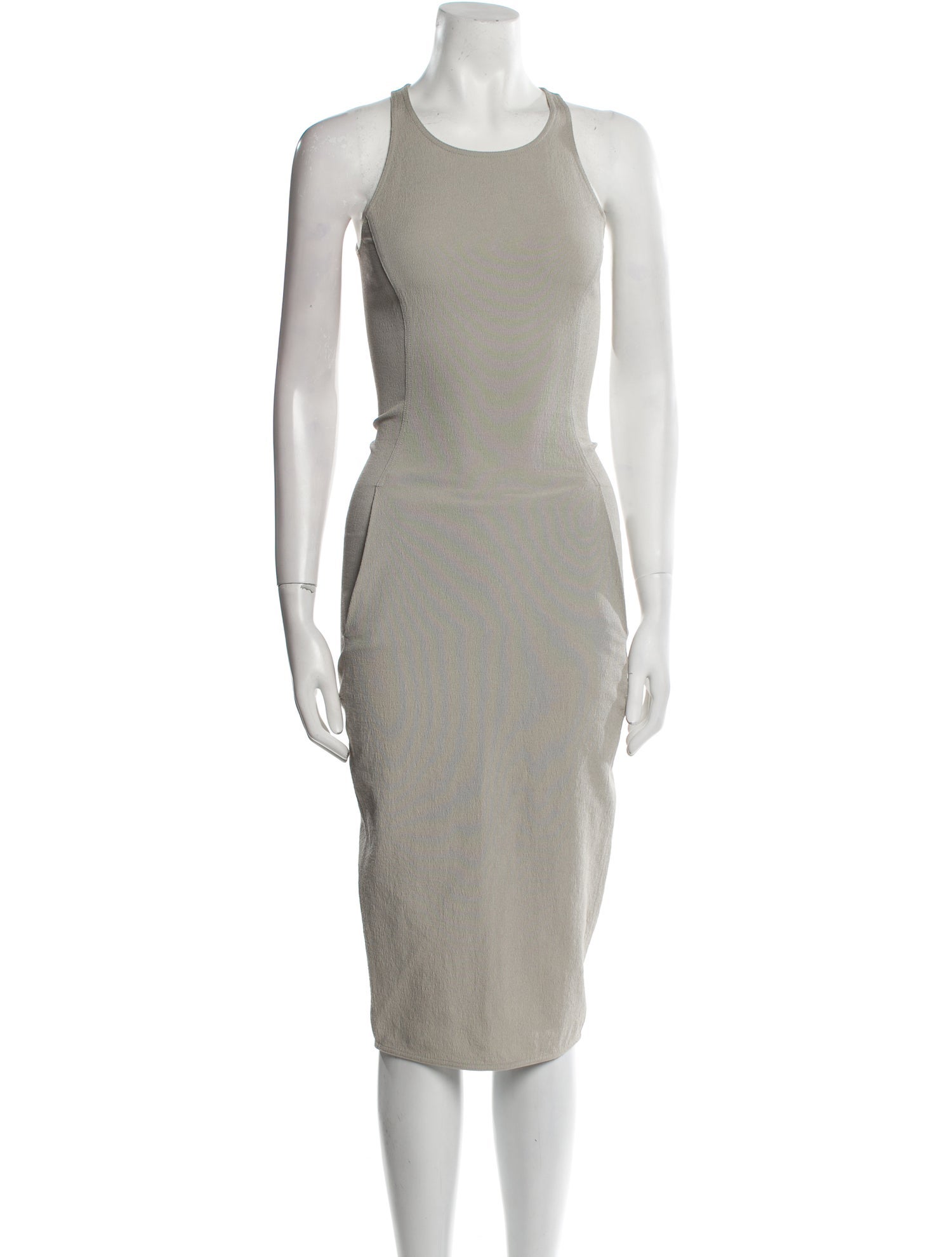 Rick Owens Scoop Neck Midi Length Dress