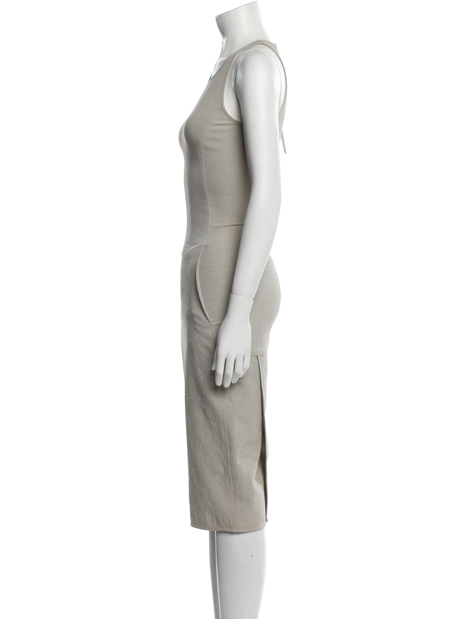 Rick Owens Scoop Neck Midi Length Dress