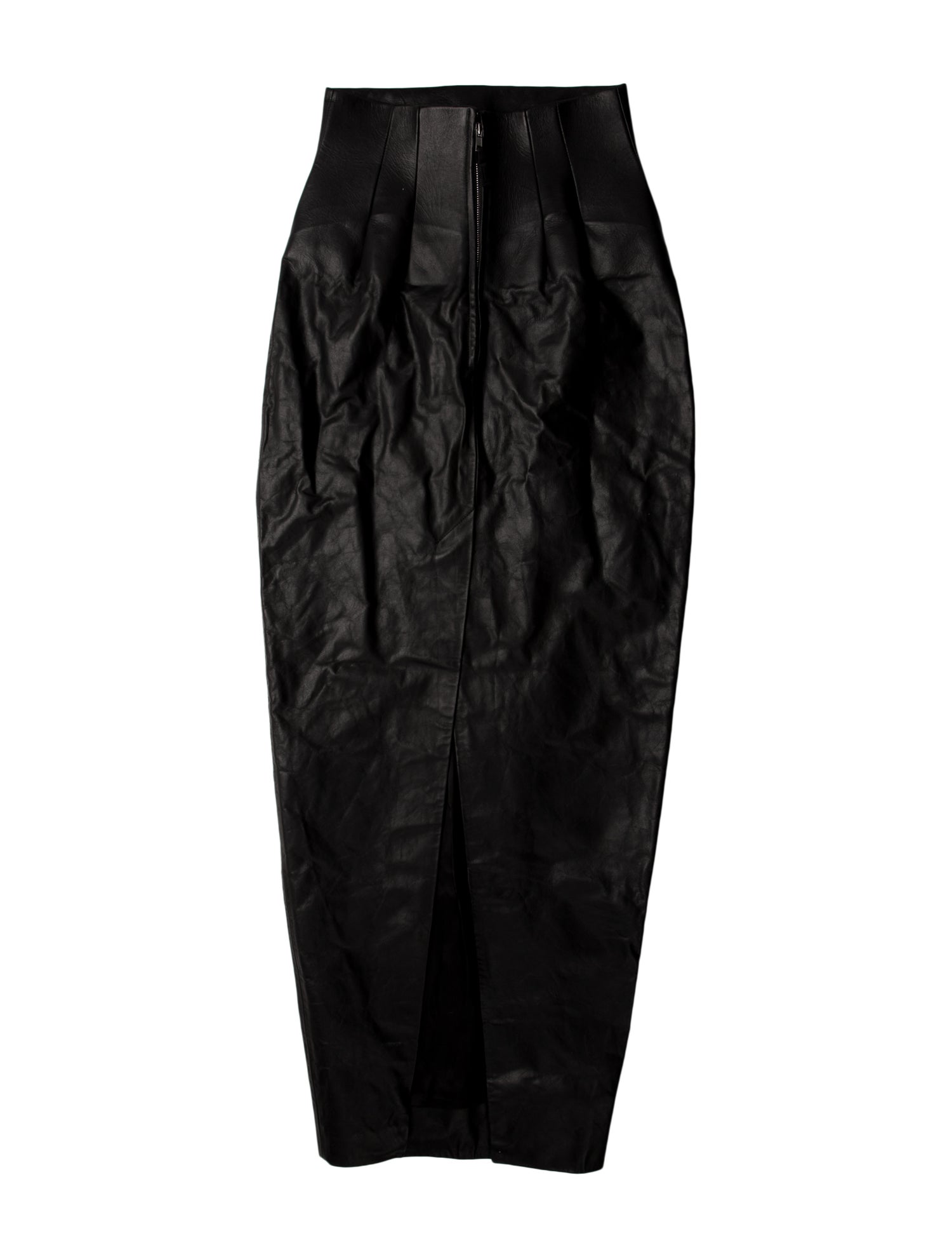 Rick Owens Calf Leather Long Skirt