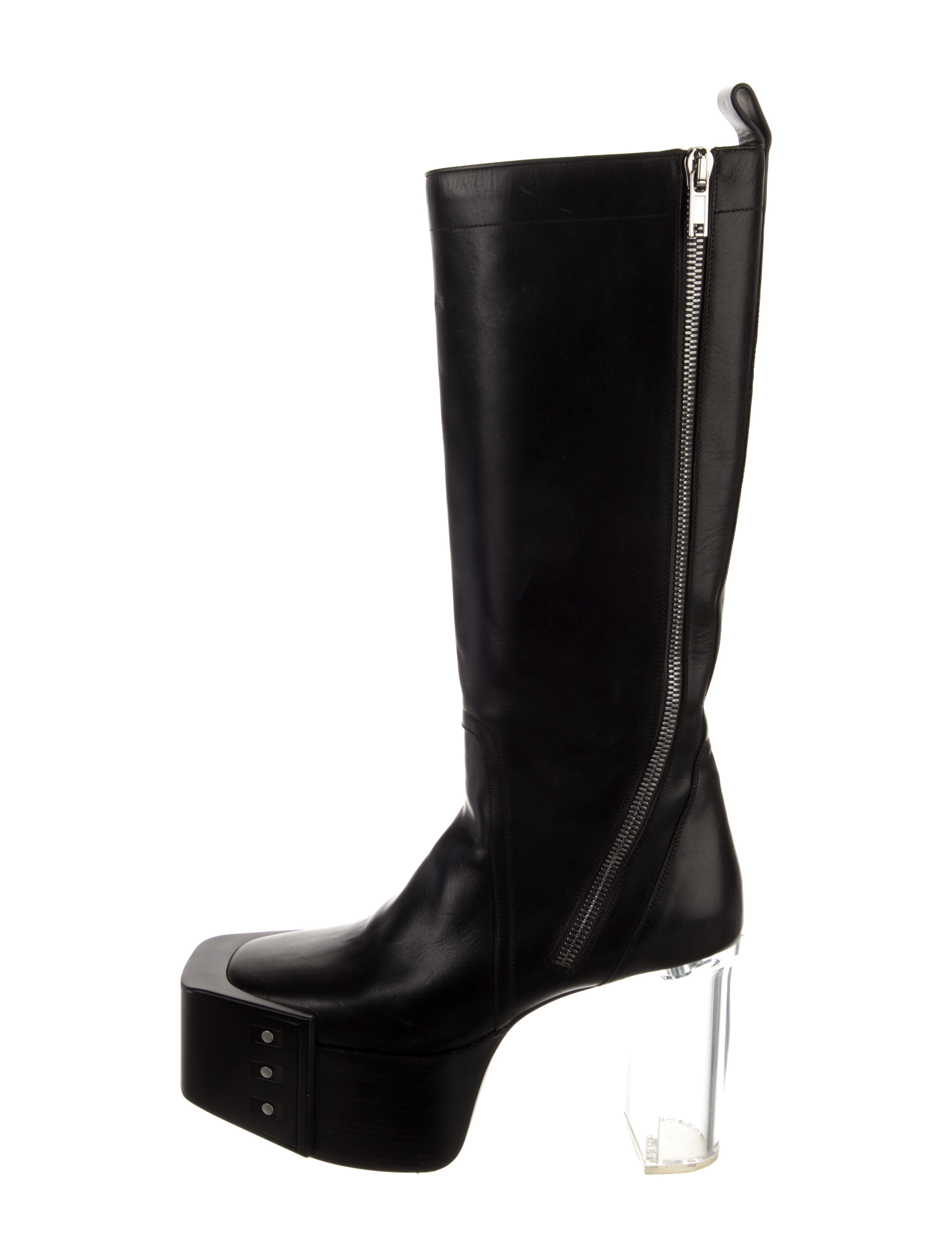 Rick Owens Leather Studded Accents Boots