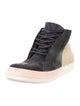 Rick Owens Suede Colorblock Pattern Sneakers