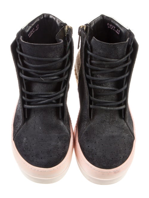 Rick Owens Suede Colorblock Pattern Sneakers