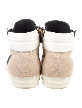 Rick Owens Suede Colorblock Pattern Sneakers