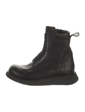 Rick Owens Leather Combat Boots