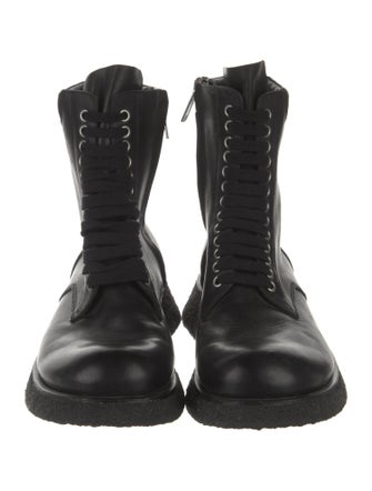 Rick Owens Leather Combat Boots