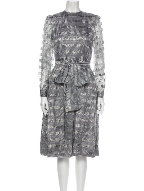 Richilene Printed Midi Length Dress Grey