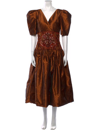 Richilene V-Neck Long Dress