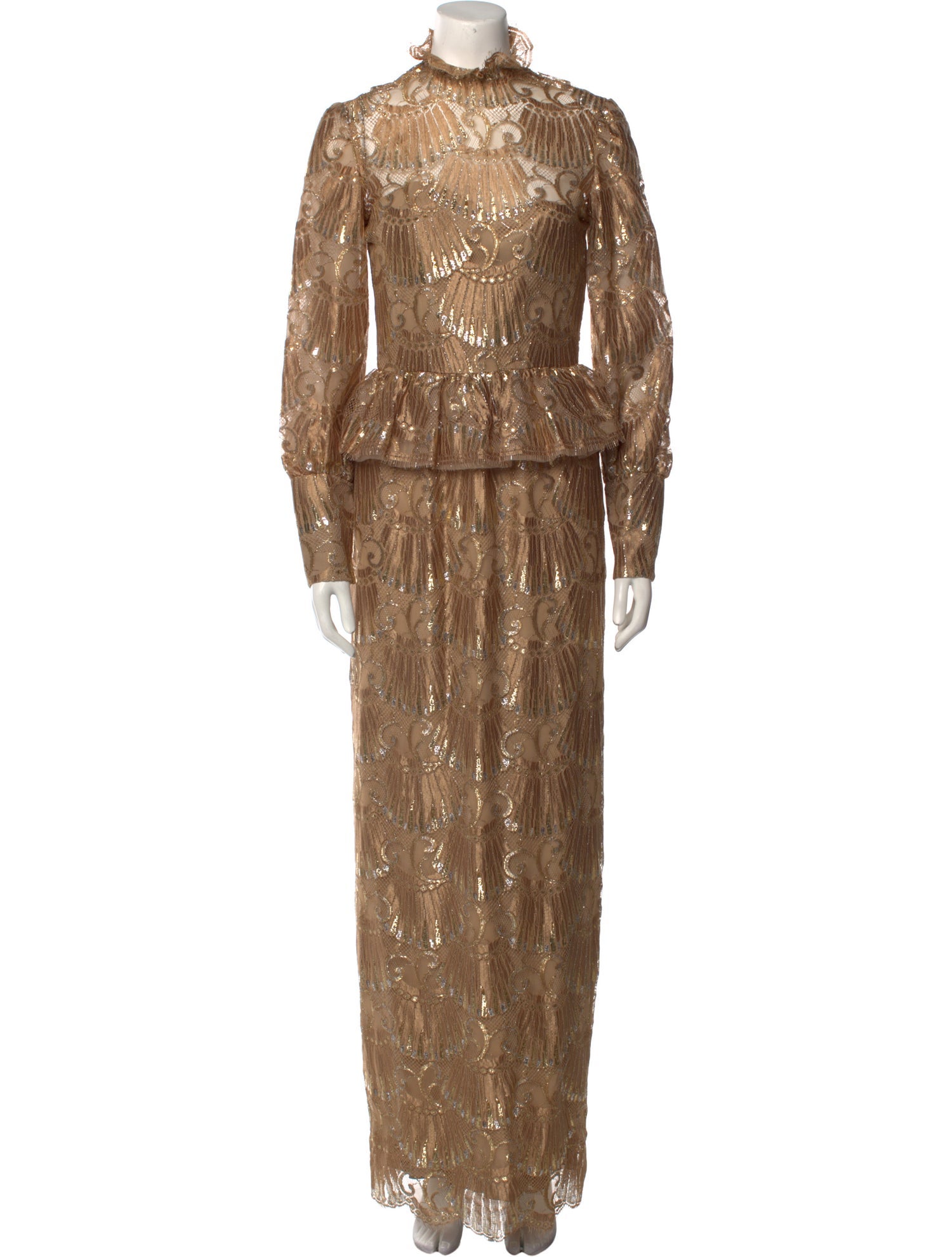 Richilene Mock Neck Long Dress