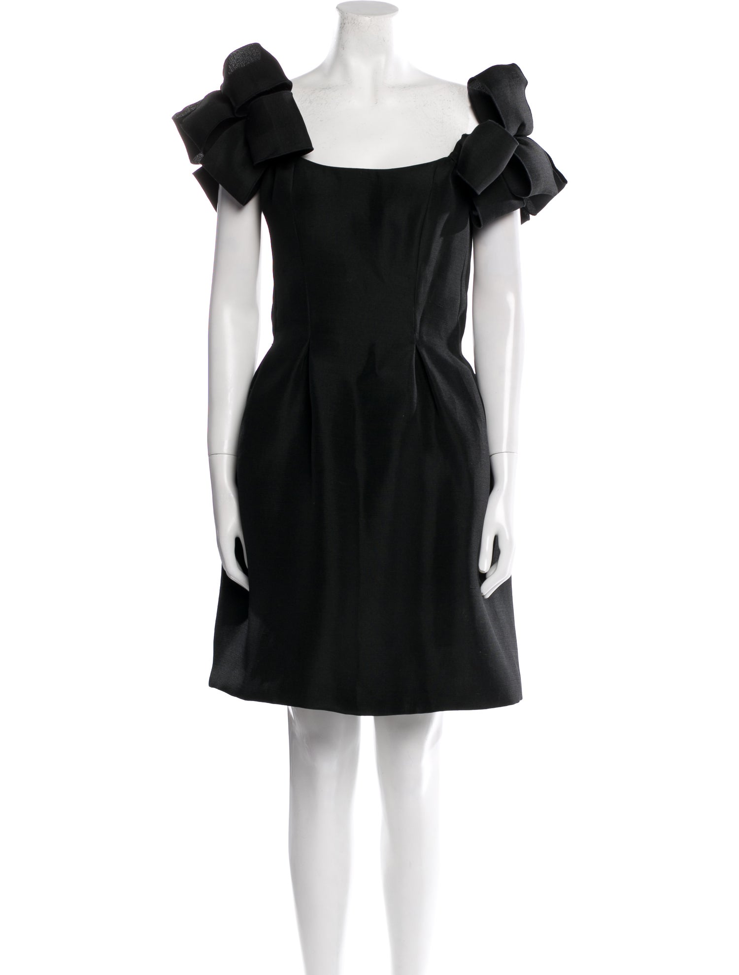 Richilene Square Neckline Knee-Length Dress