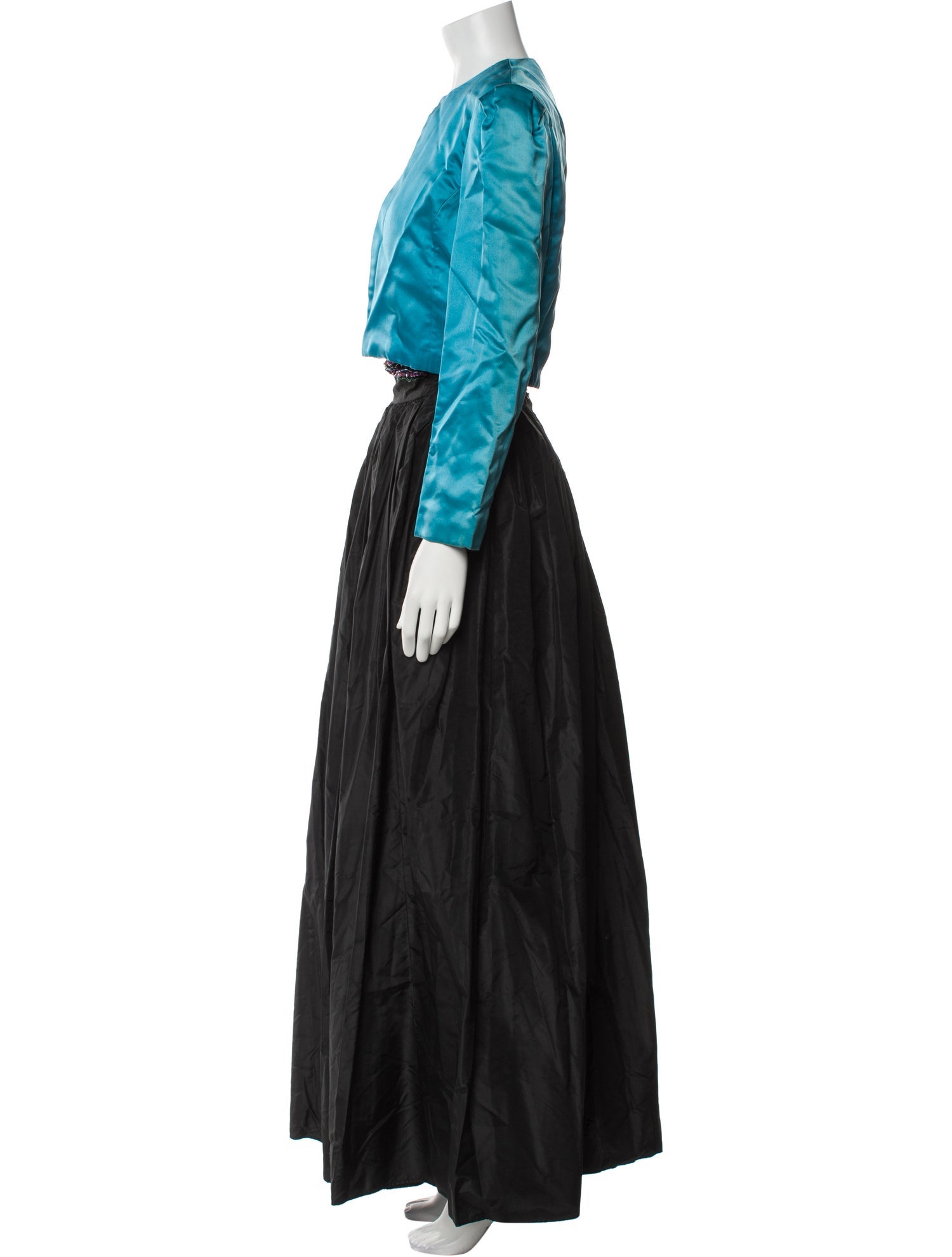 Richilene Colorblock Pattern Long Dress