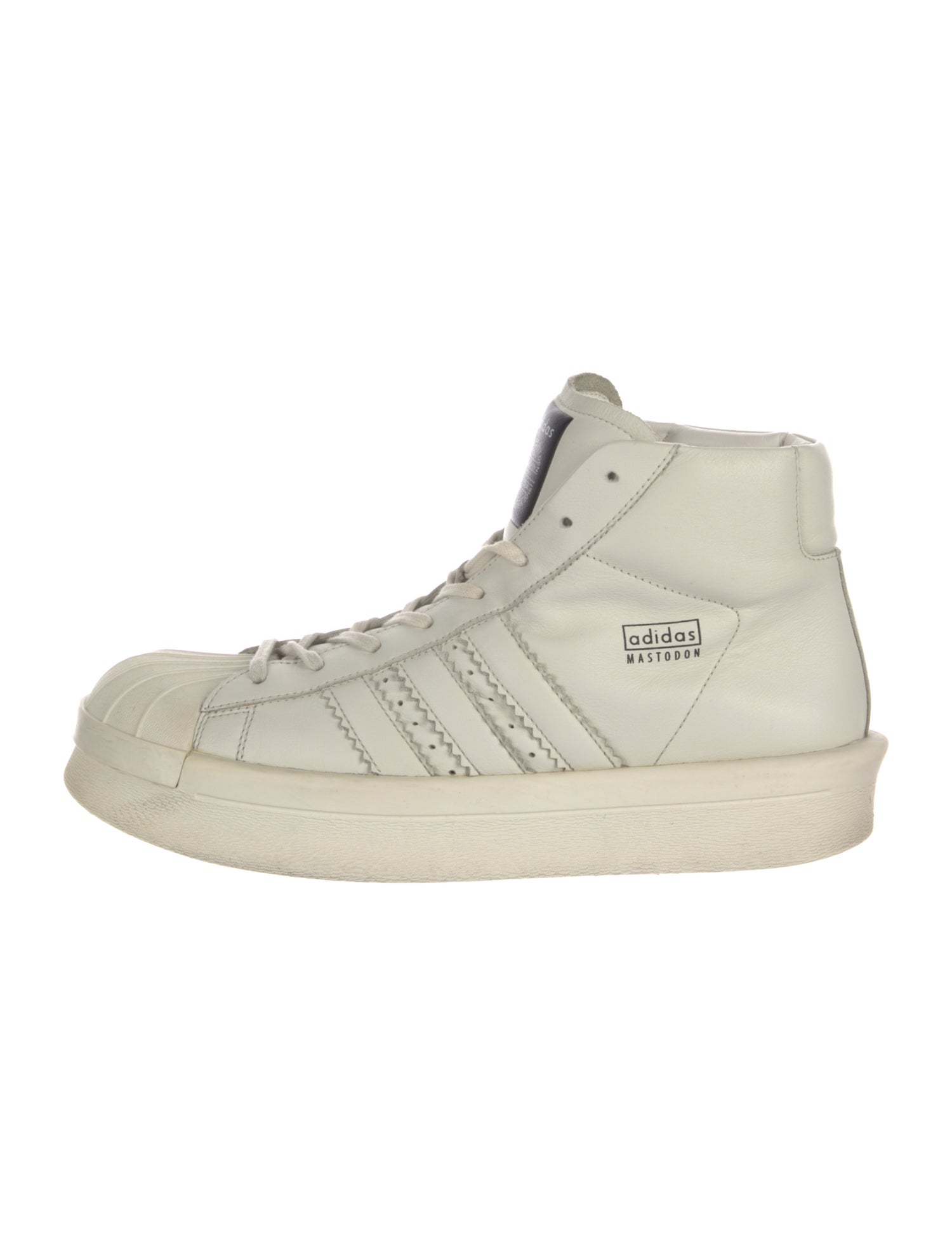Rick Owens x Adidas Leather Printed Sneakers