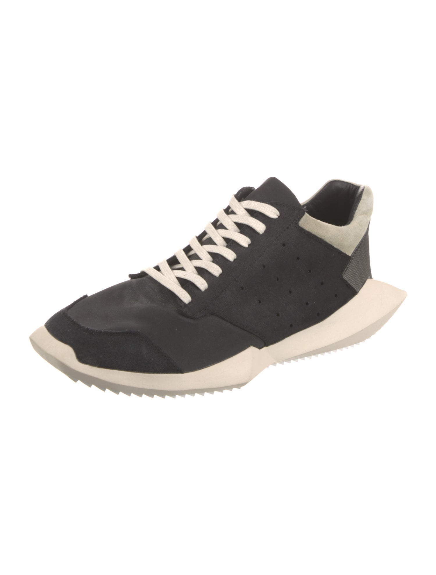 Rick Owens x Adidas Colorblock Pattern Athletic Sneakers