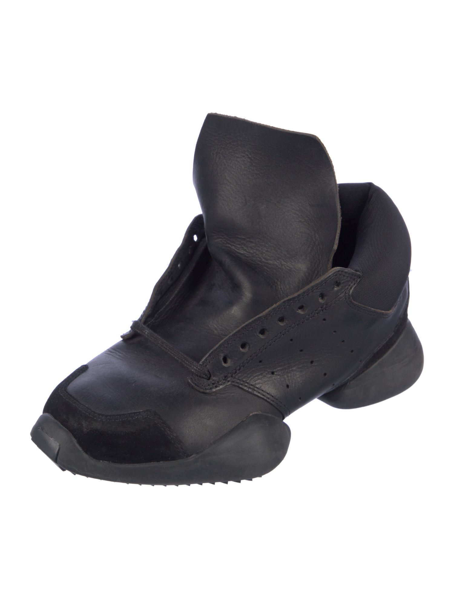 Rick Owens x Adidas Leather Athletic Sneakers