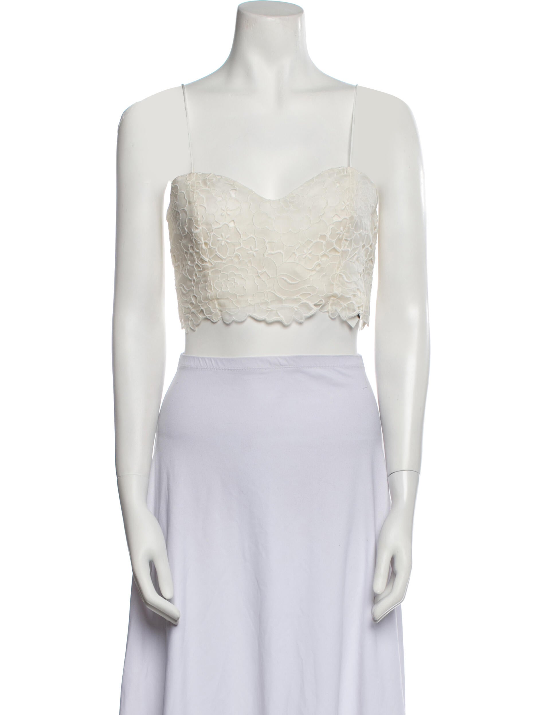 Rime Arodaky Silk Square Neckline Crop Top
