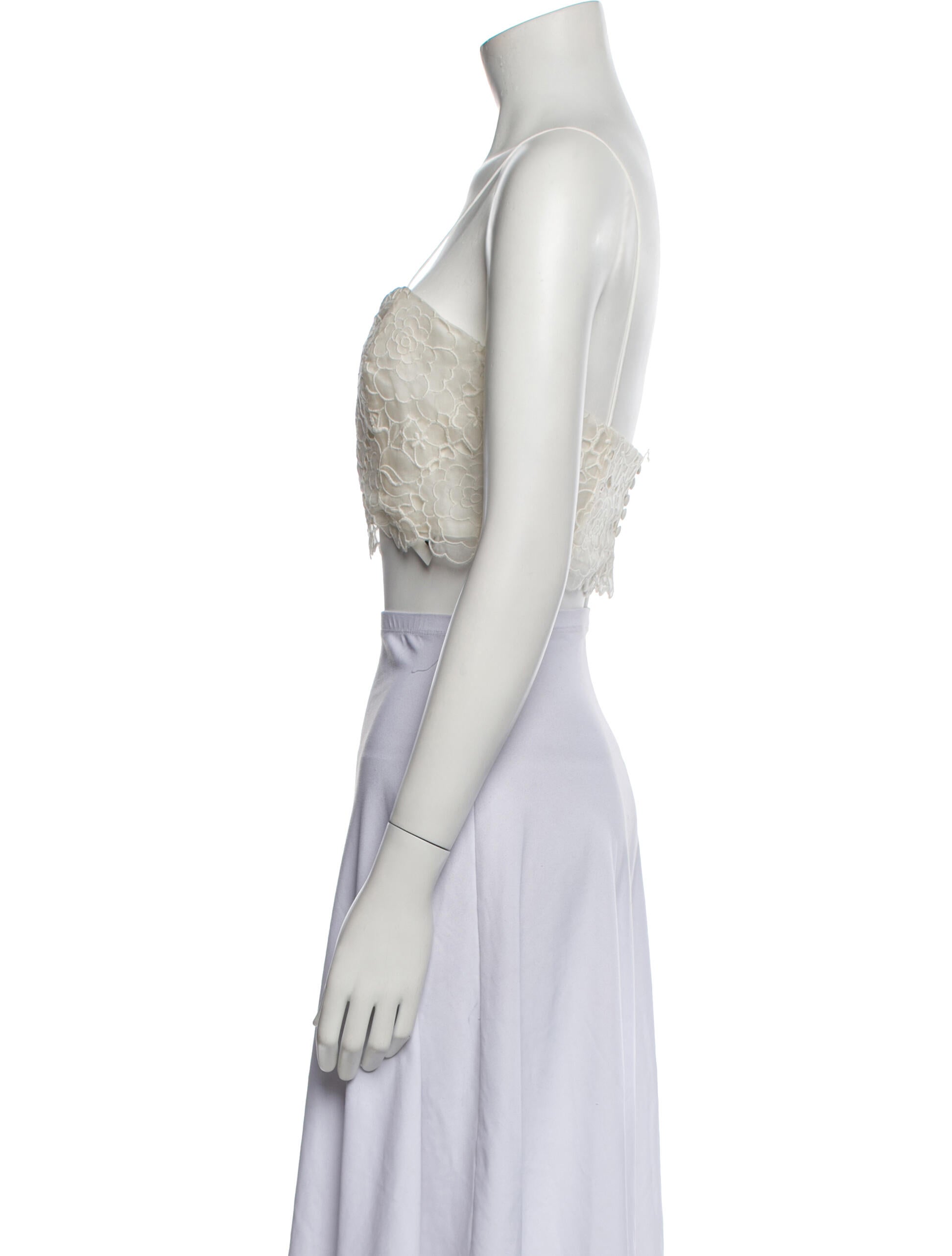 Rime Arodaky Silk Square Neckline Crop Top