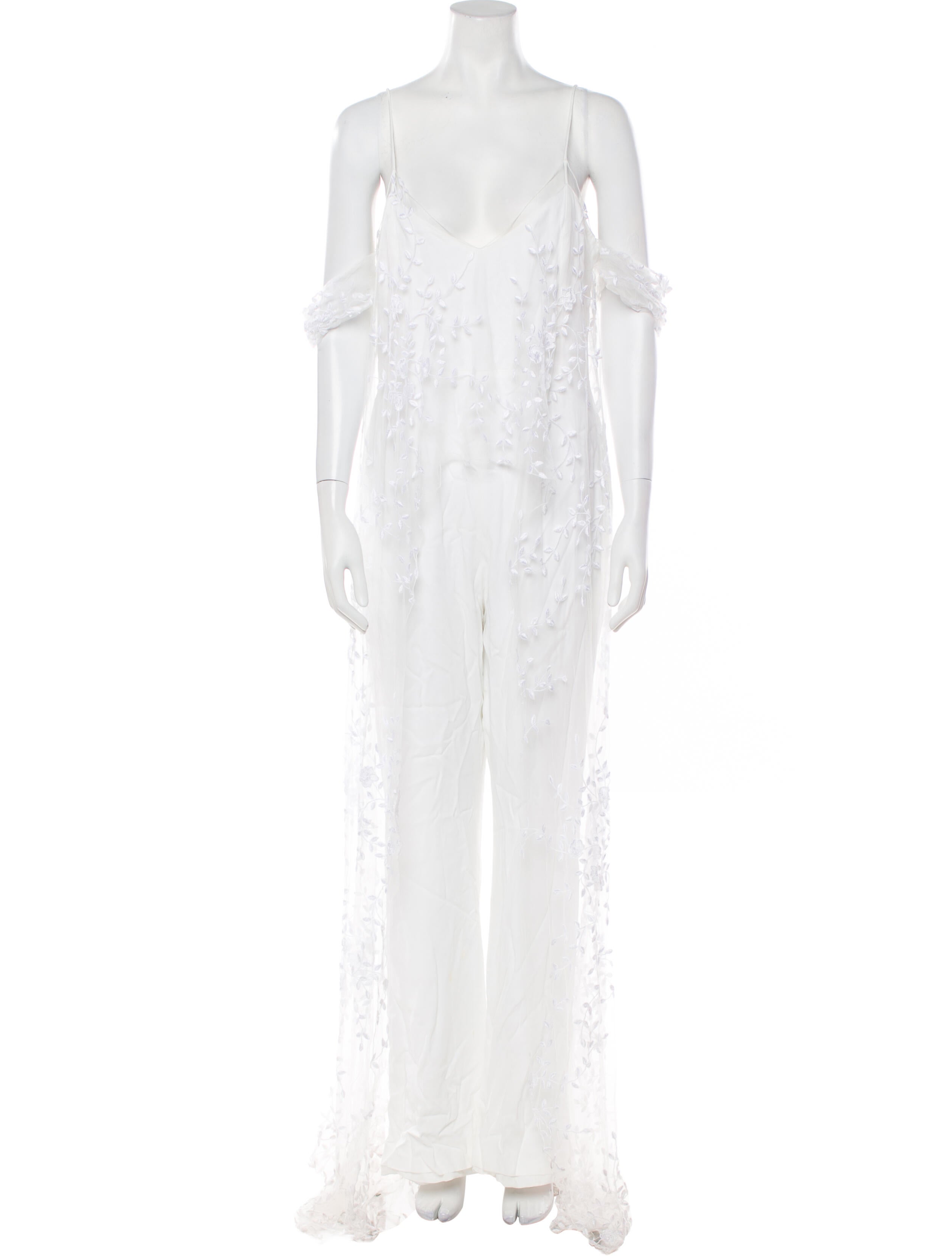 Rime Arodaky Lace Pattern V-Neck Jumpsuit