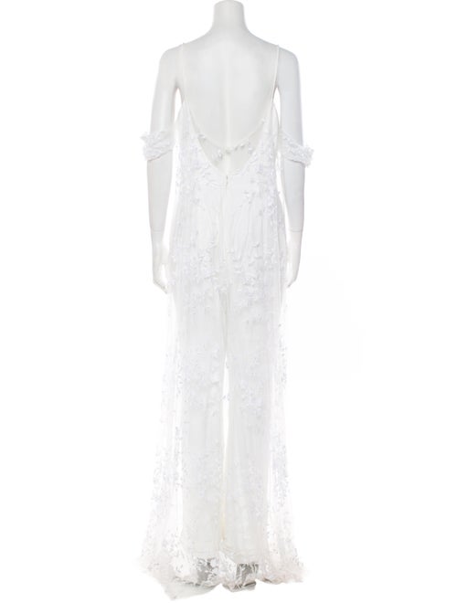 Rime Arodaky Lace Pattern V-Neck Jumpsuit