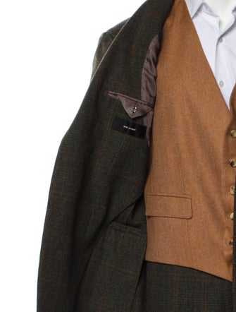 Ring Jacket Wool Plaid Print Three-Piece Suit