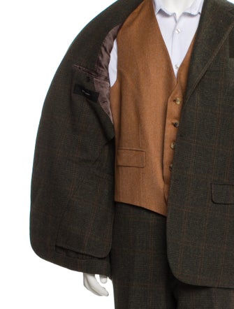 Ring Jacket Wool Plaid Print Three-Piece Suit